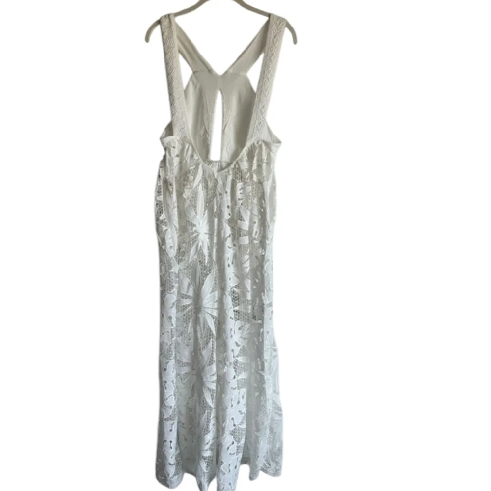 NWOT Free People FP Intimately La Vida White Crochet Cutout Lace Floral Jumpsuit - Picture 10 of 13